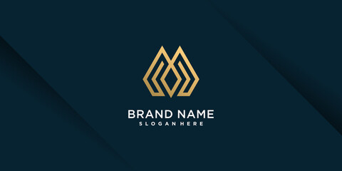 Letter M logo with creative luxury concept Premium Vector part 10