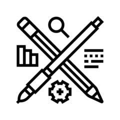 content strategy line icon vector. content strategy sign. isolated contour symbol black illustration