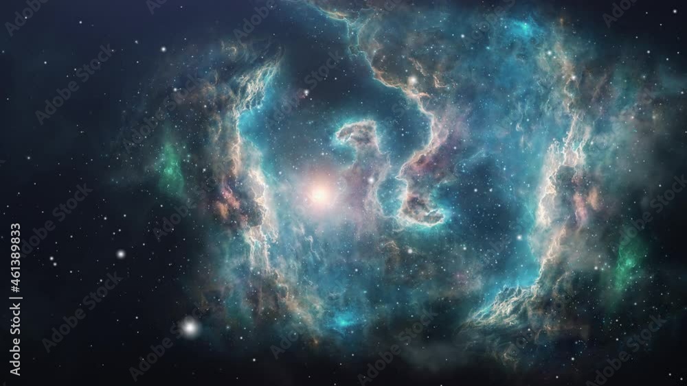 Sticker 4k universe, nebula clouds floating and moving in space