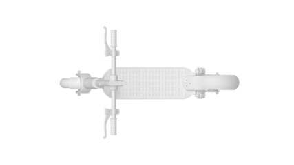 3D rendering of a sustainable electric scooter mobility transporation vehicle isolated on white background.