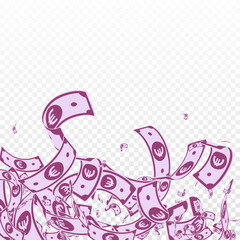 European Union Euro notes falling. Messy EUR bills