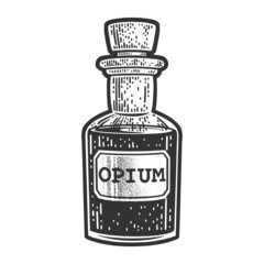 opium potion in small bottle sketch raster