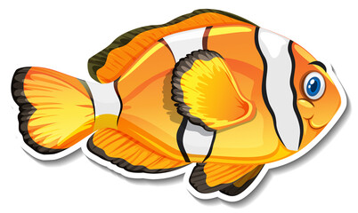Cute clownfish cartoon character sticker