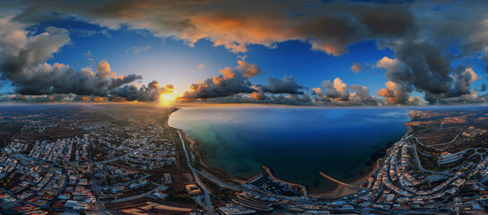 Selinunte Sicily Italy airpano 360° early in the morning