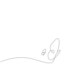 Butterfly animal fly line vector illustration