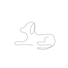 Dog silhouette line drawing vector illustration