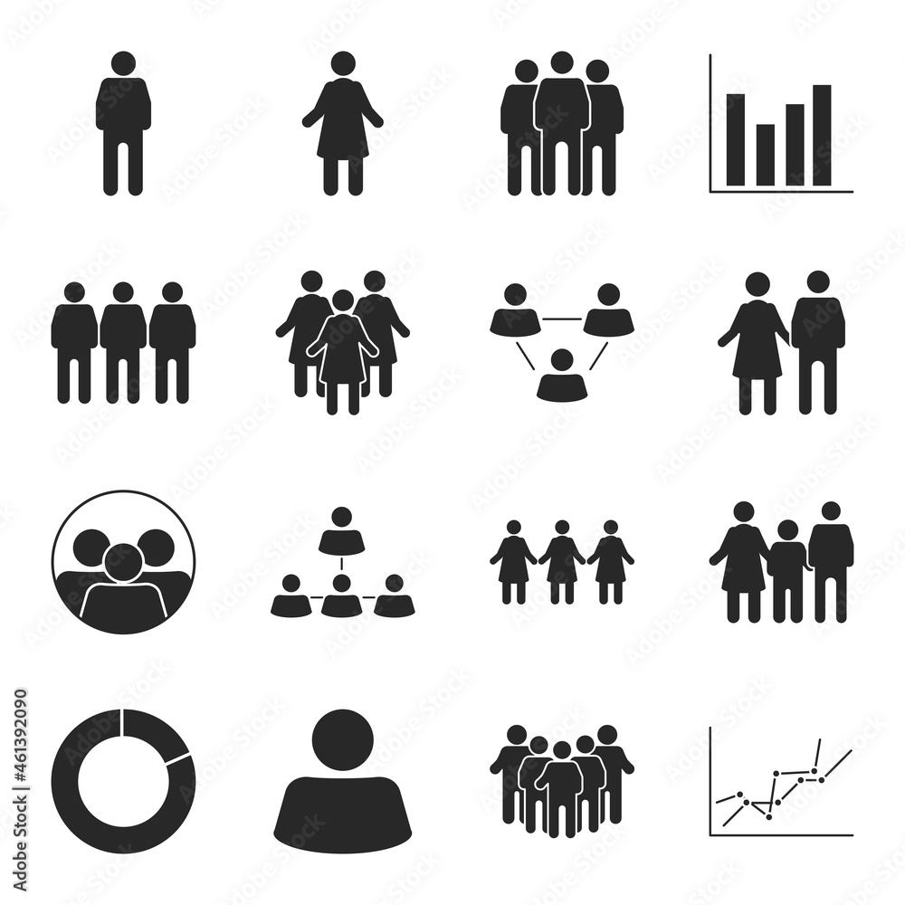 Poster pictogram population and infographic