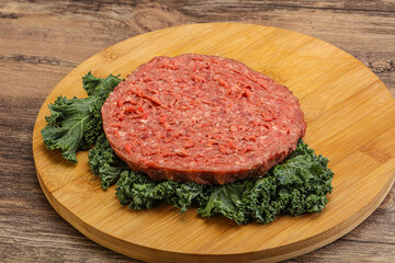 Raw beef burger cutlet for burger