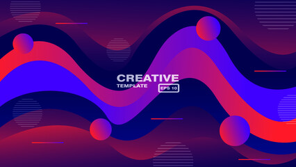 Colorful wave shapes background. Liquid flow color backdrop design. Fluid shapes composition layout. Vector eps10.