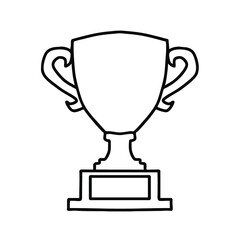 Gold cup linear isolated on white background. Vector illustration icon with black line style.