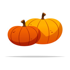 Autumn decorative pumpkins vector isolated illustration