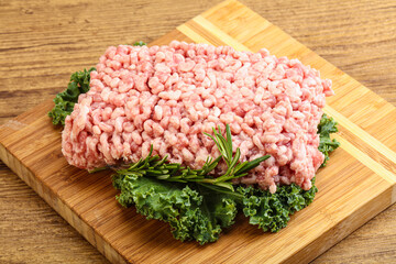 Raw pork minced meat for cooking