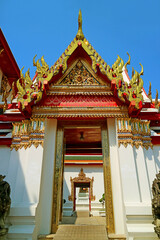 Gorgeous Inner Gate of the Temple of the Reclining Buddha or Wat Pho, One of the Oldest Buddhist Temples in Bangkok, Thailand