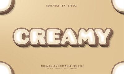 Creamy editable text effect