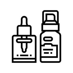 cosmetic oil for facial skin line icon vector. cosmetic oil for facial skin sign. isolated contour symbol black illustration