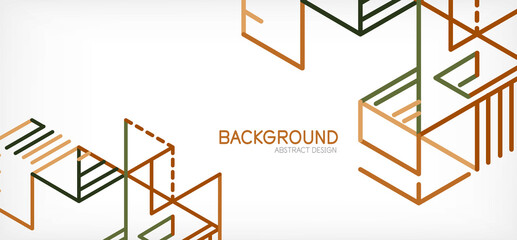 Abstract background. Color lines on white background. Linear abstract composition. Techno or business concept for wallpaper, banner, background, landing page