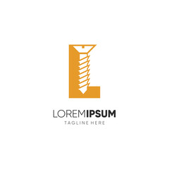Letter L Initial Screw Logo Design Vector Icon Graphic Emblem Illustration Background Template