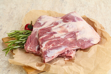 Raw pork ribs for cooking