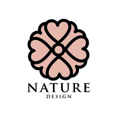 flower line art logo vector template.