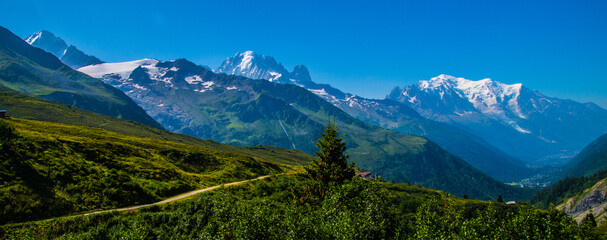 Highest Mont Blanc mountain in Haute Savoie in France