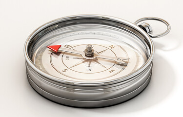 Vintage compass isolated on white background. 3D illustration