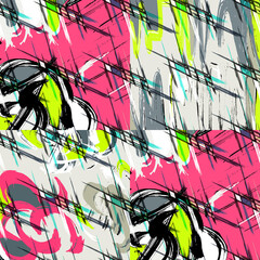 geometric abstract color pattern in graffiti style. Quality vector illustration for your design