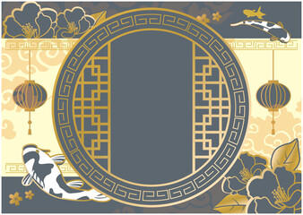 中華　中国　フレーム　枠　飾り枠
