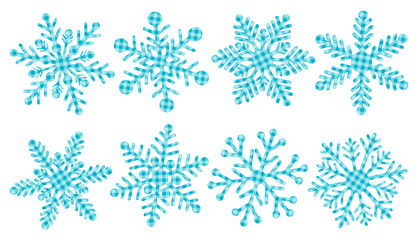 Snowflakes plaid print vector illustration