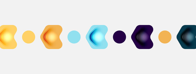 Color arrow shapes on white backdrop. Minimal geometric abstract background. Vector illustration for wallpaper banner background or landing page