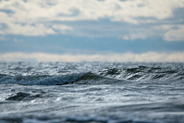 Fototapeta na wymiar Wavy water in Baltic sea.