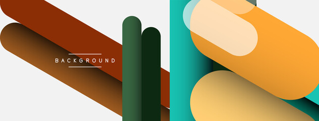 Overlapping round shapes and lines background. Vector illustration for wallpaper banner background or landing page