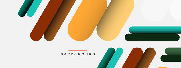 Overlapping round shapes and lines background. Vector illustration for wallpaper banner background or landing page