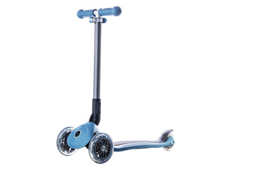 Blue modern scooter studio isolated on white background