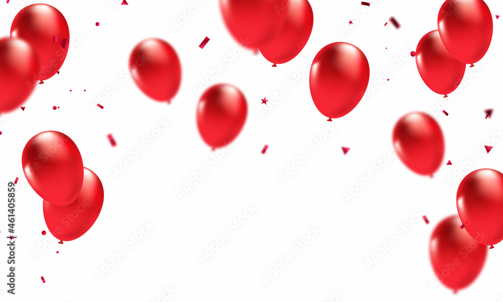 Wall mural red balloon celebration background festive balloons illustration in vector format