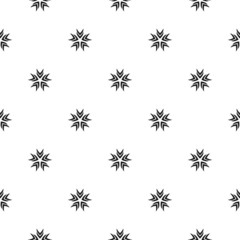 Seamless symmetric pattern with stars on white background.