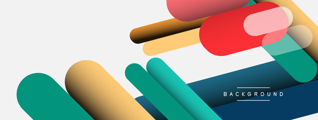 Overlapping round shapes and lines background. Vector illustration for wallpaper banner background or landing page