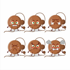 Firecracker ball cartoon character with various angry expressions
