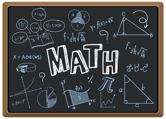 Fototapeta na wymiar Math formula on blackboard isolated