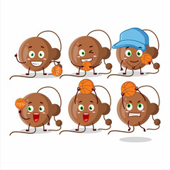 Talented firecracker ball cartoon character as a basketball athlete