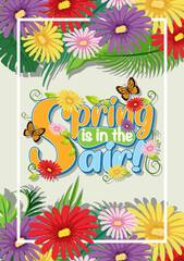 Floral spring banner template