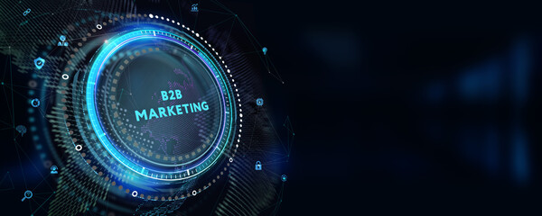 Business, Technology, Internet and network concept. B2B Business company commerce technology marketing concept. 3d illustration