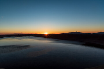 Fototapeta na wymiar Amazing sunrise from Dlouhe strane hill in Jeseniky mountains in Czech republic