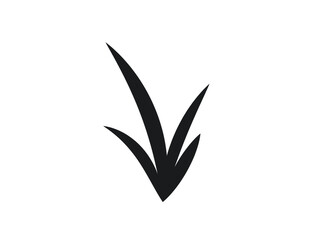 Flat black grass. Gazon. Vector icon. web version.