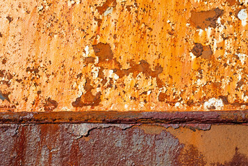 Detail of an old rusty shipwreck in Iceland