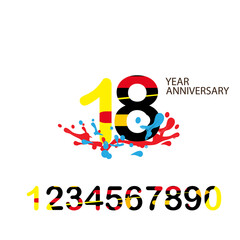 18 Year Anniversary Set Vector Template Design Illustration