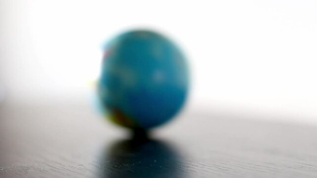 Europe Earth Globe Ball Rolling Into And Out Of Focus