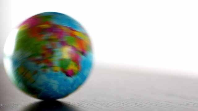 Europe Earth Globe Ball Rolling Into And Out Of Focus Seamless Loop