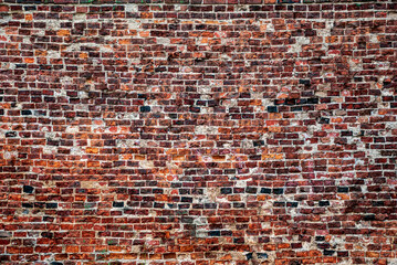 Photo of an old brick wall facet. Background