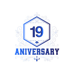 18 Year Anniversary Set Vector Template Design Illustration