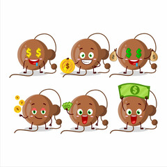 Firecracker ball cartoon character with cute emoticon bring money